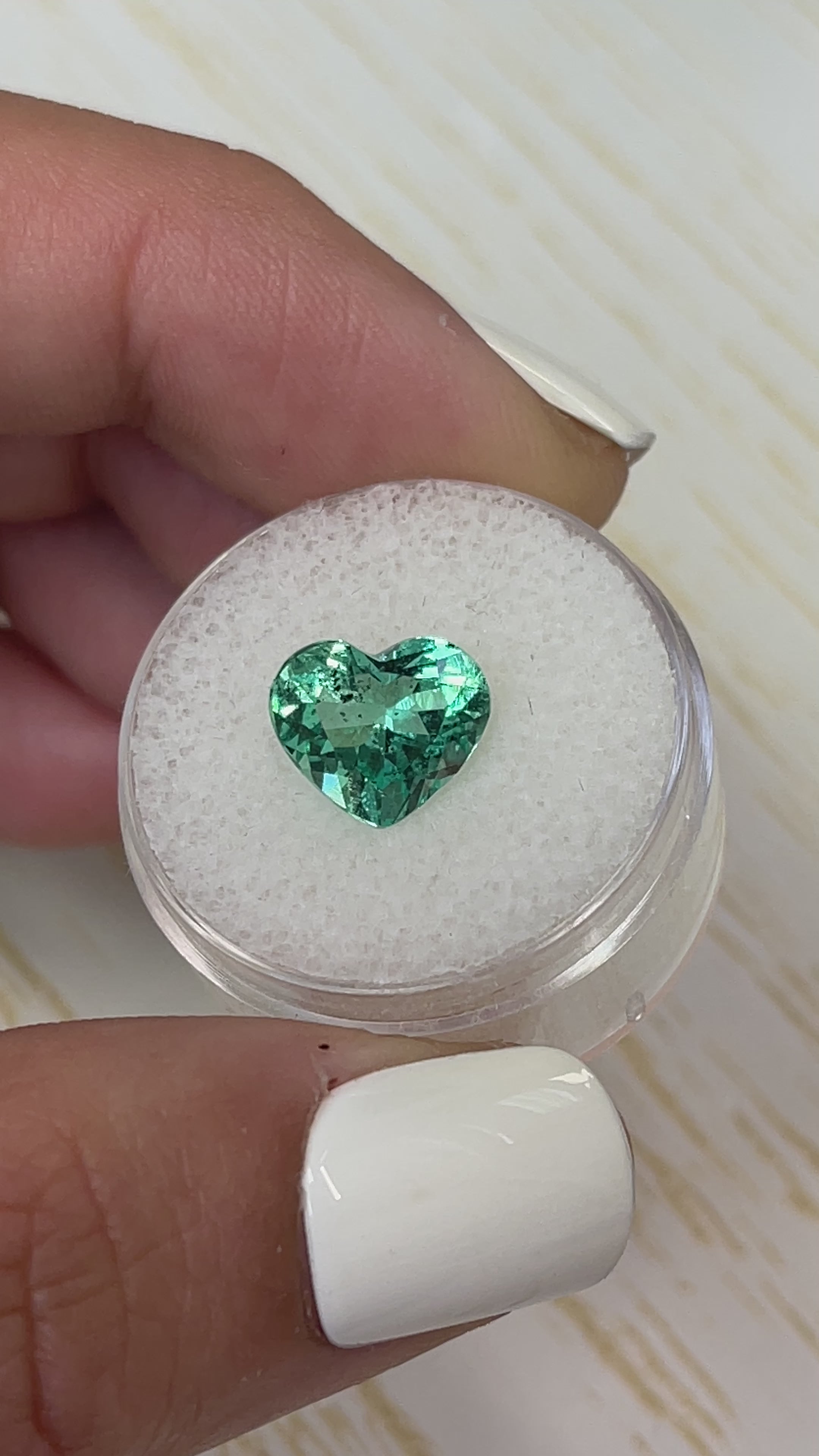 2.87 Carat 9x11 Lustrous Green Natural Loose Colombian Emerald-Heart Cut