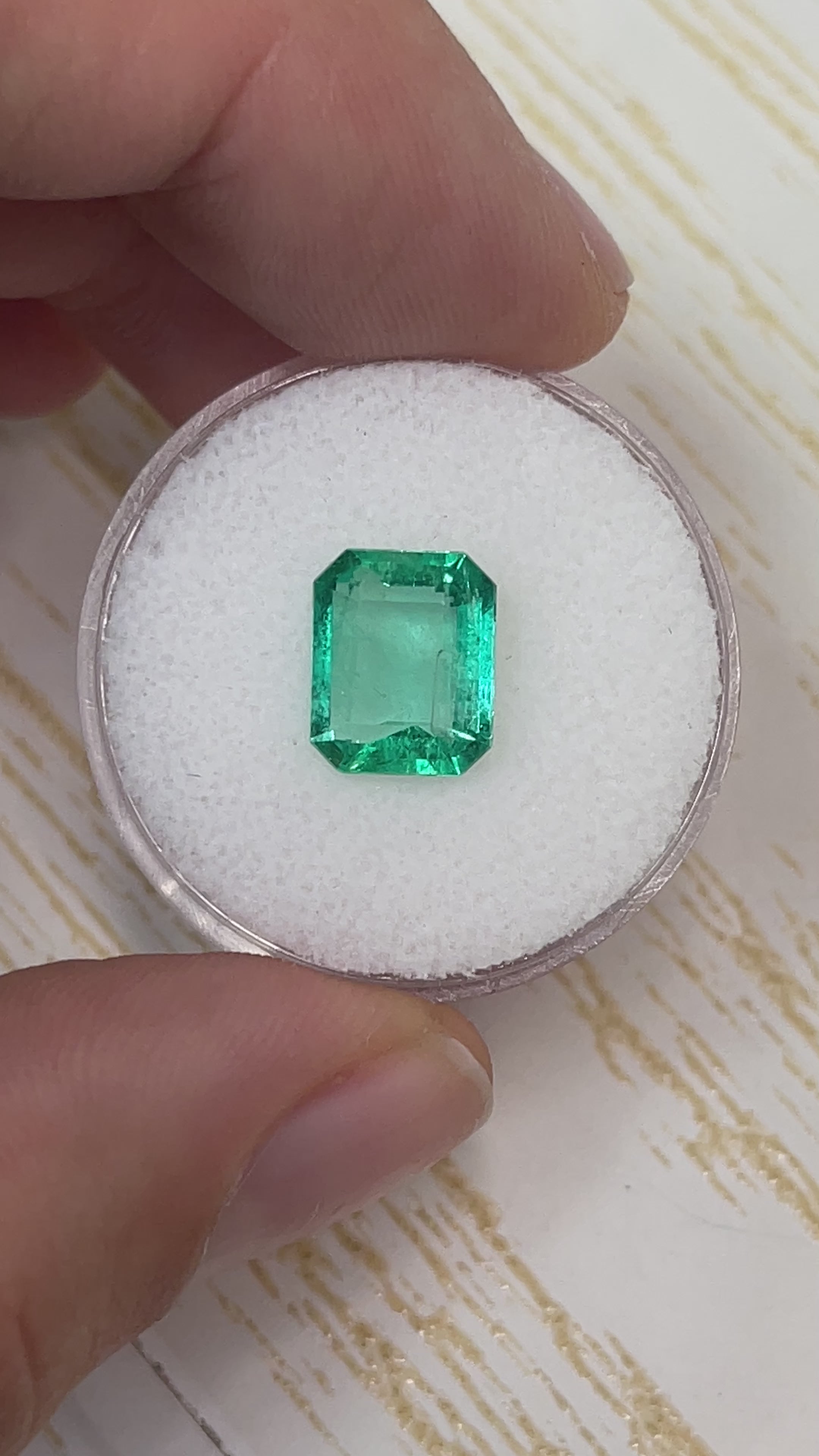 2.50 Carat 10x8 Spready Clear Green Natural Loose Colombian Emerald-Classic Emerald Cut