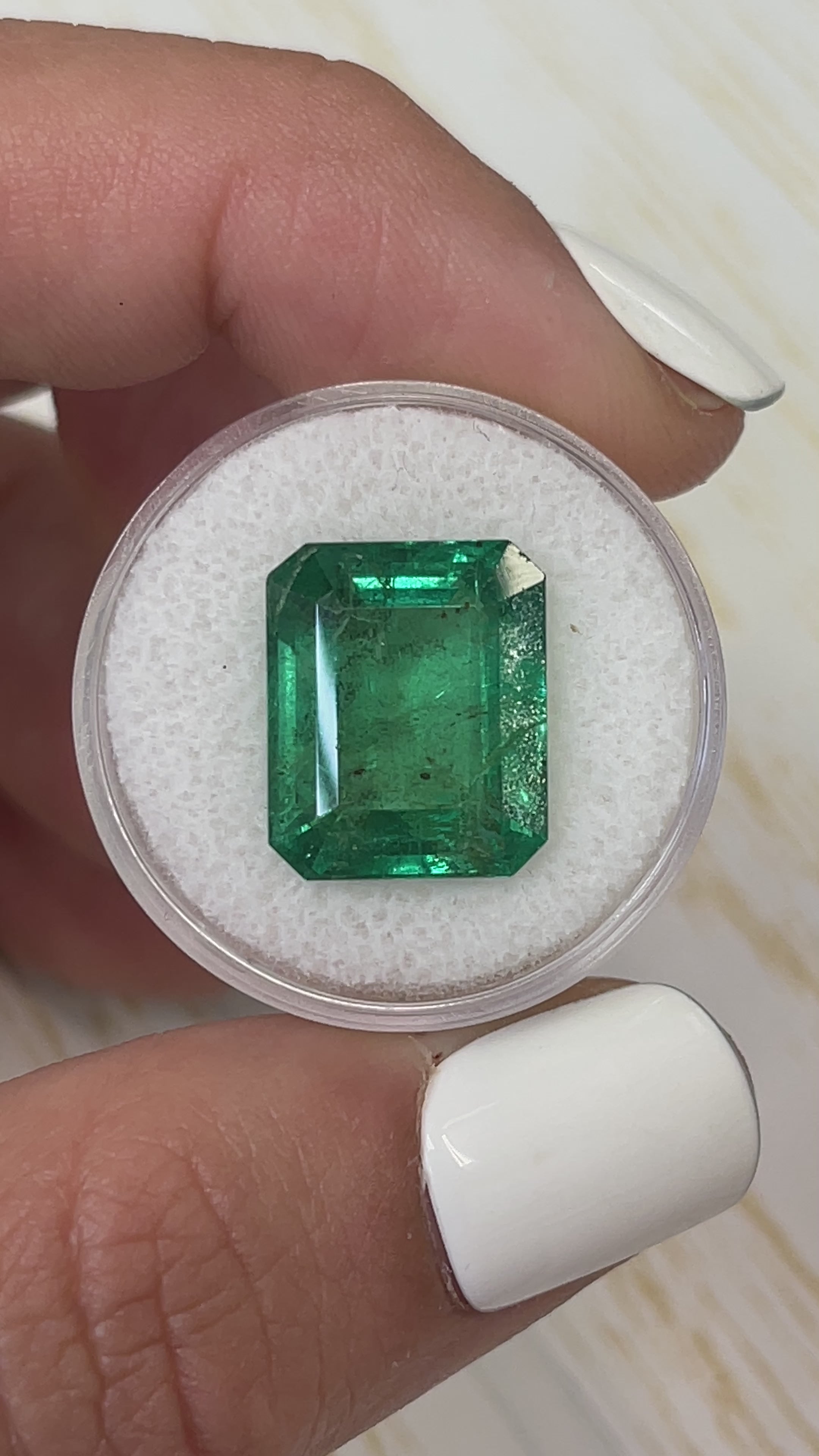 11.54 Carat 15x12.5 HUGE Vibrant Green Natural Loose Zambian- Emerald Cut