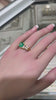 Luxurious 18K Gold Ring Featuring Rich Green Baguette and Round Cut Emeralds, Totaling 3.57 Carats