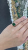 6.28ct 14K Gold Dark Green East to West Emerald Cut Solitaire Engagement Ring