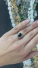 4.11tcw 18K 750 White Gold Natural Large Oval Cut Dark Blue Sapphire & Diamond Halo Ring