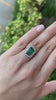 4.49tcw 14K Dark Green Emerald Vertical & Round Cut Diamond Halo in White Gold 585 Prong Set Engagement Right Hand Ring