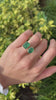 Emerald & Oval Cut Stones Toi Et Moi Ring in 18K Gold, 8.80tcw