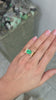 6.08tcw 14K East to West Statement Size Large Oval Emerald & Diamond Cluster Retro Antique Ring