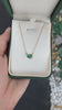 1.30ct 14K Medium Green Emerald Oval Cut East to West Pendant Necklace