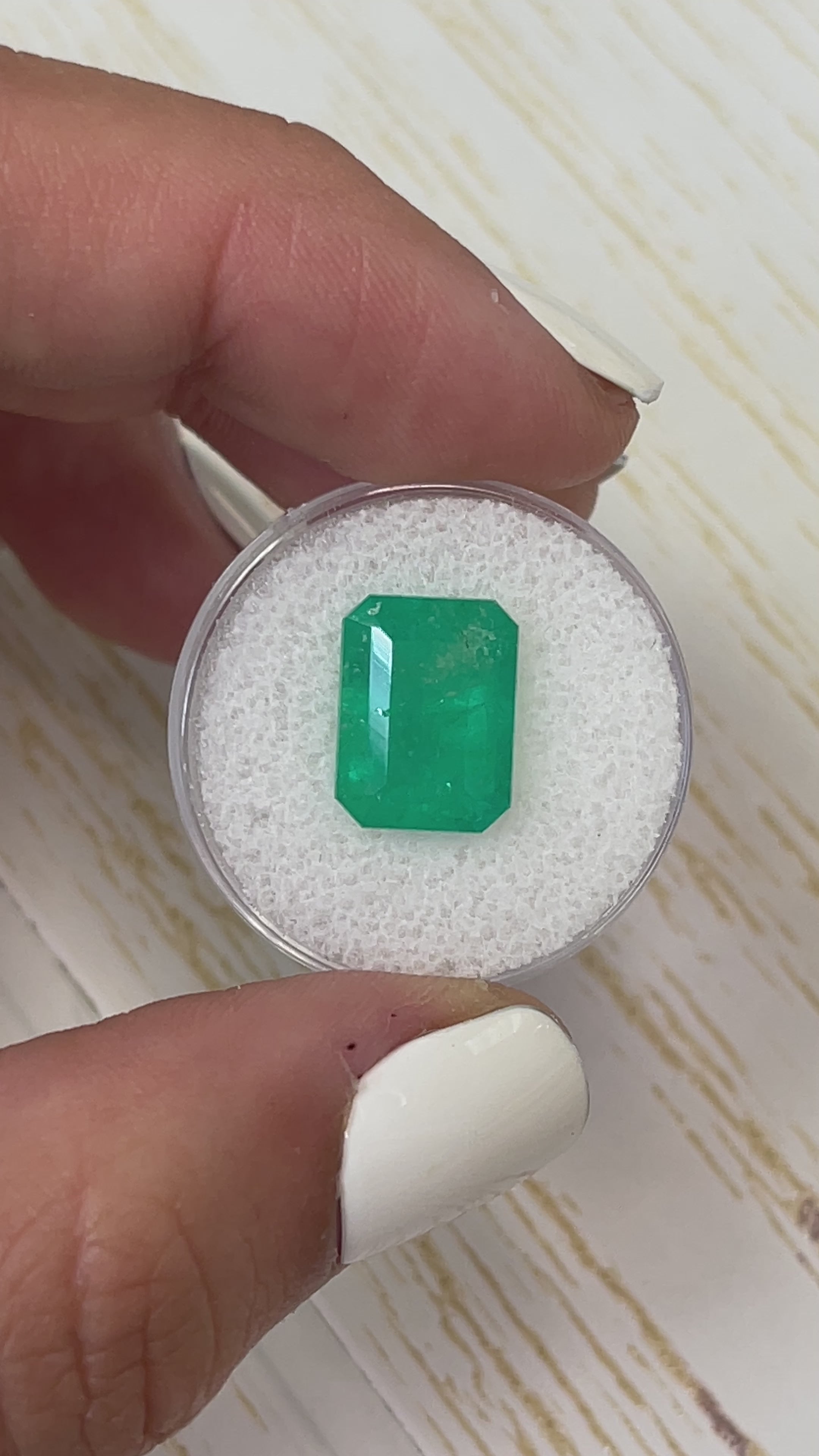 6.47 Carat 13x10 Earthy Deep Green Emerald Cut Loose Colombian Emerald-Emerald Cut