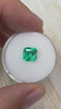 1.64 Carat 7.4x7.3 Yellowish Green Asscher Cut Natural Unset Colombian Emerald