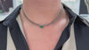 5.11ct emerald and diamond tennis choker in 14K white gold with vintage-inspired design