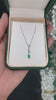 0.52tcw 14K White Gold 585 Graduated Emerald & Diamond Accent Drop Pendant Necklace