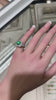 Luxurious Halo Accent Ring - AAA Quality Green Emerald Cut Diamond