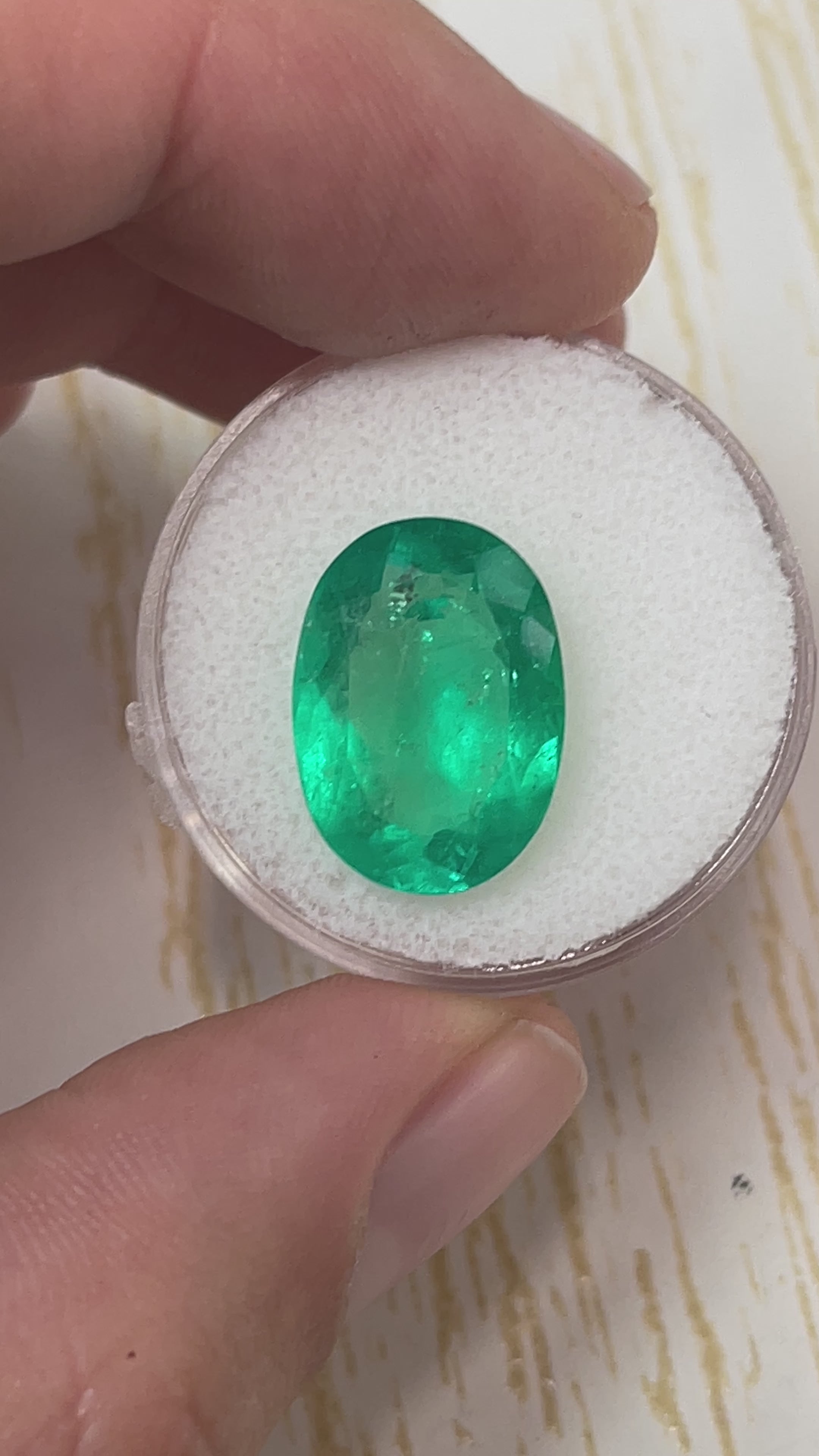 7.00 Carat 16x12 Yellowish Green Natural Loose Colombian Emerald-Oval Cut