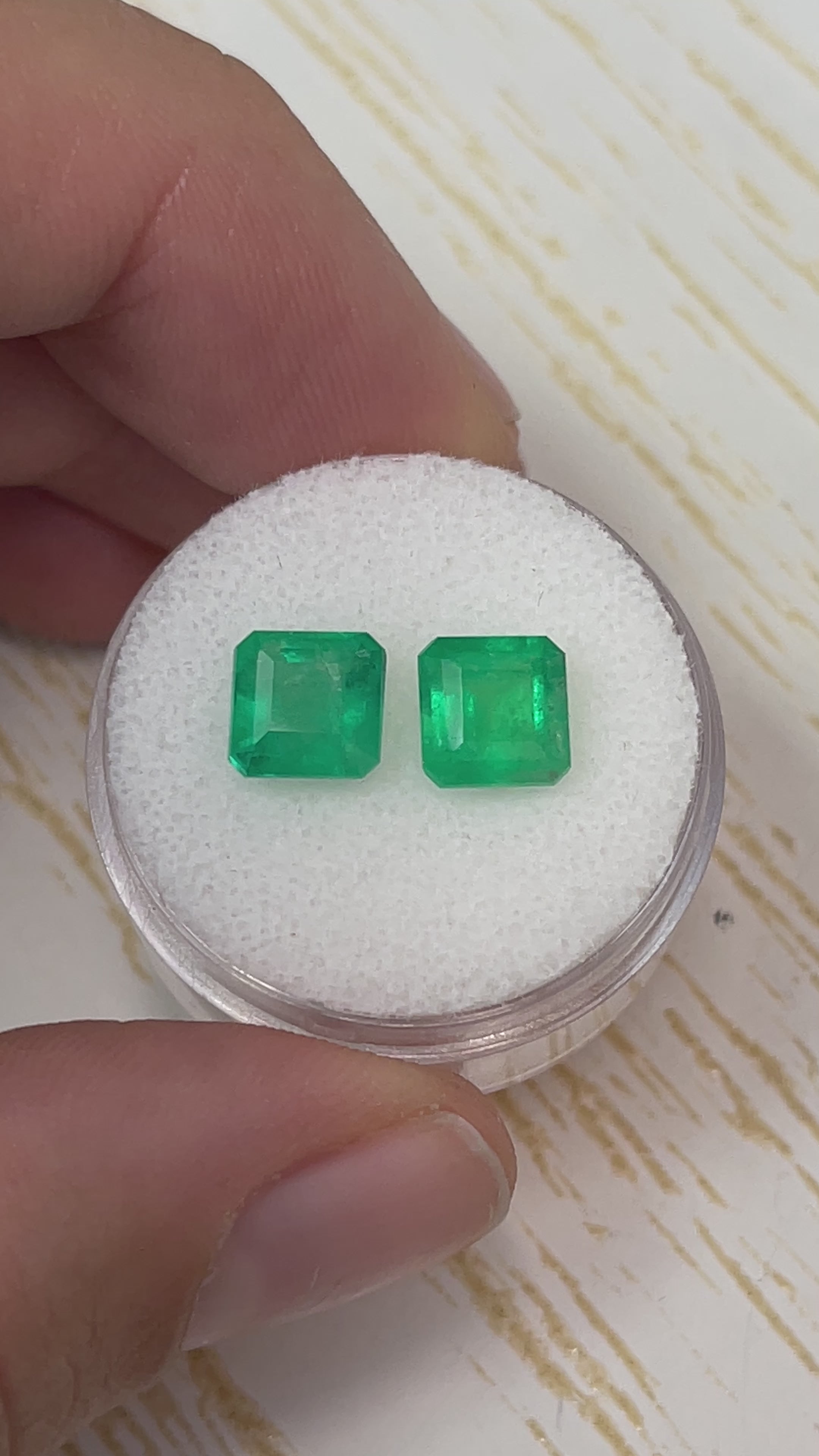 3.41tcw 7x7 Matching Loose Colombian Emeralds-Asscher Cut