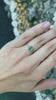 Exquisite Sterling Silver Ring: 0.98tcw Green Emerald & Diamond Trio