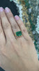 6.12ct 18K Funky 10 Prong Deep Rich Green Emerald Solitaire Offset Prong Gold Ring