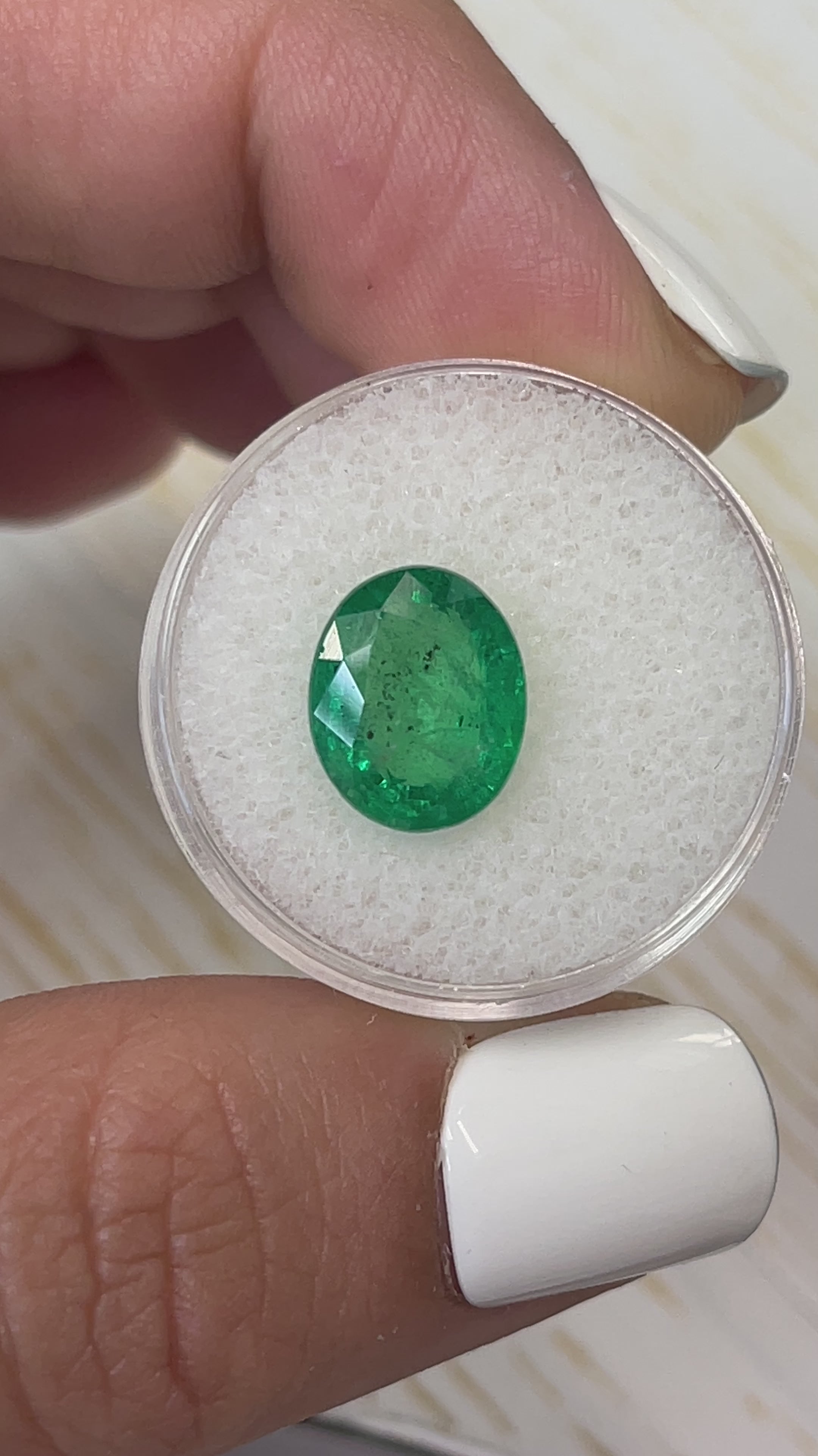 4.80 Carat 12x9.5 Freckled Green Natural Loose Zambian Emerald-Oval Cut