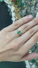 Three-Stone Sterling Silver Ring: Sparkling Round Cut Emerald and Champagne Diamonds