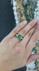 5.12tcw 14K Natural Green Cabochon Cut Emerald & Diamond Accent Gold Star Styled Statement Ring