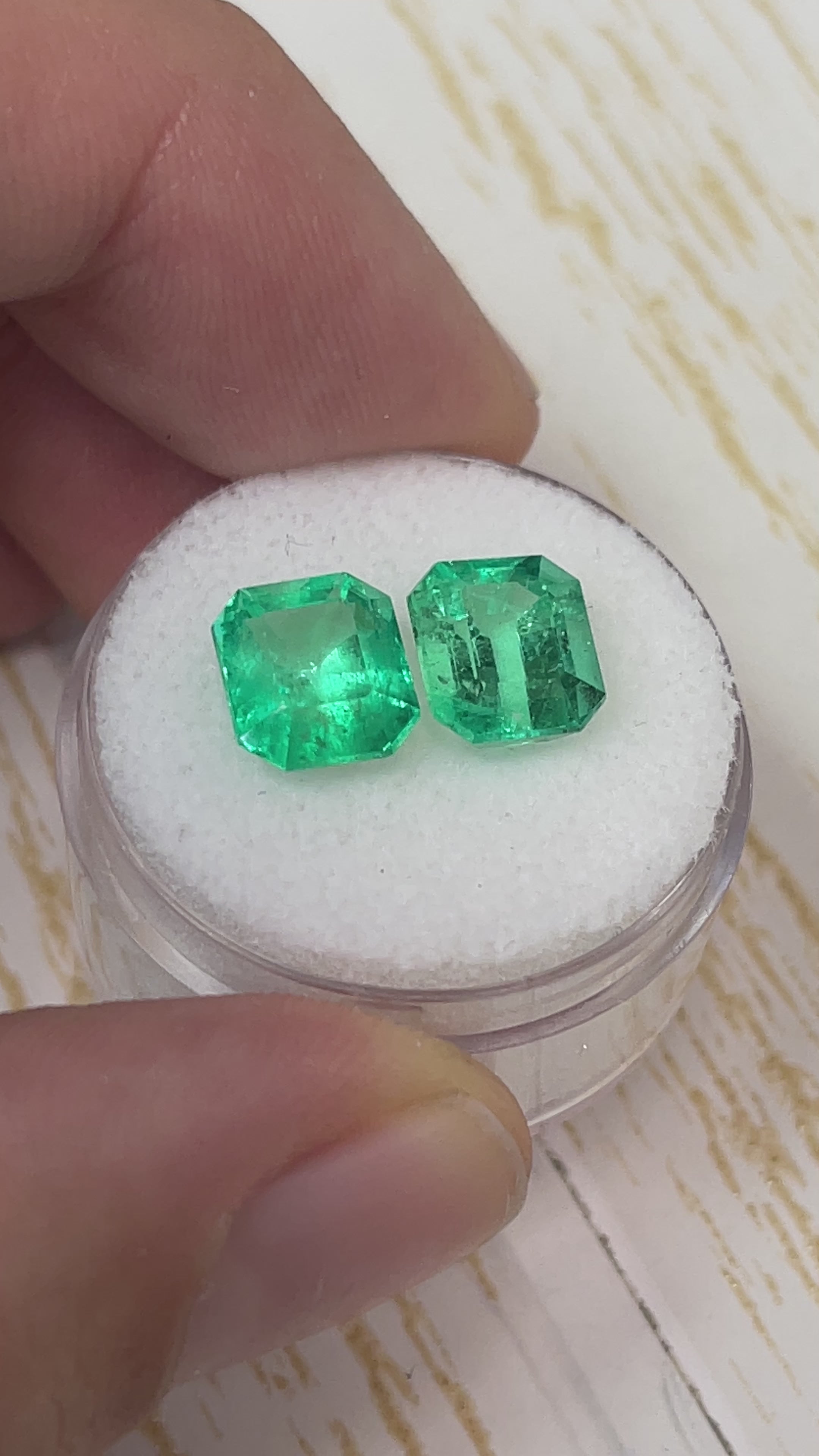 5.19tcw 9x8 Matching Loose Colombian Emeralds-Emerald Cut