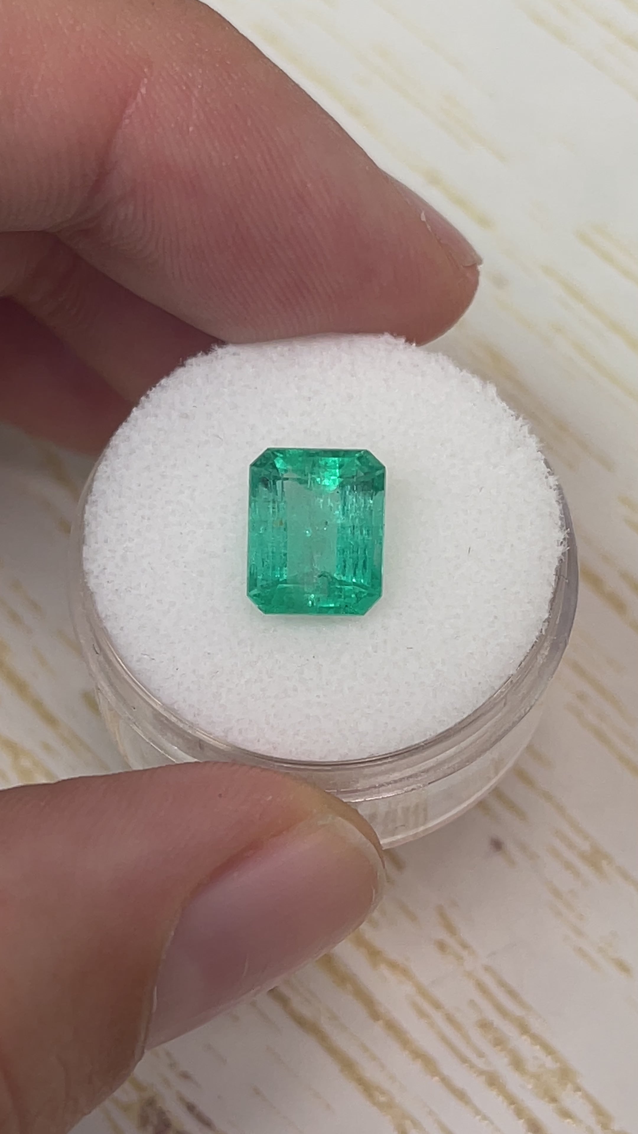 2.84 Carat 9x8 Chunky Natural Loose Colombian Emerald- Emerald Cut