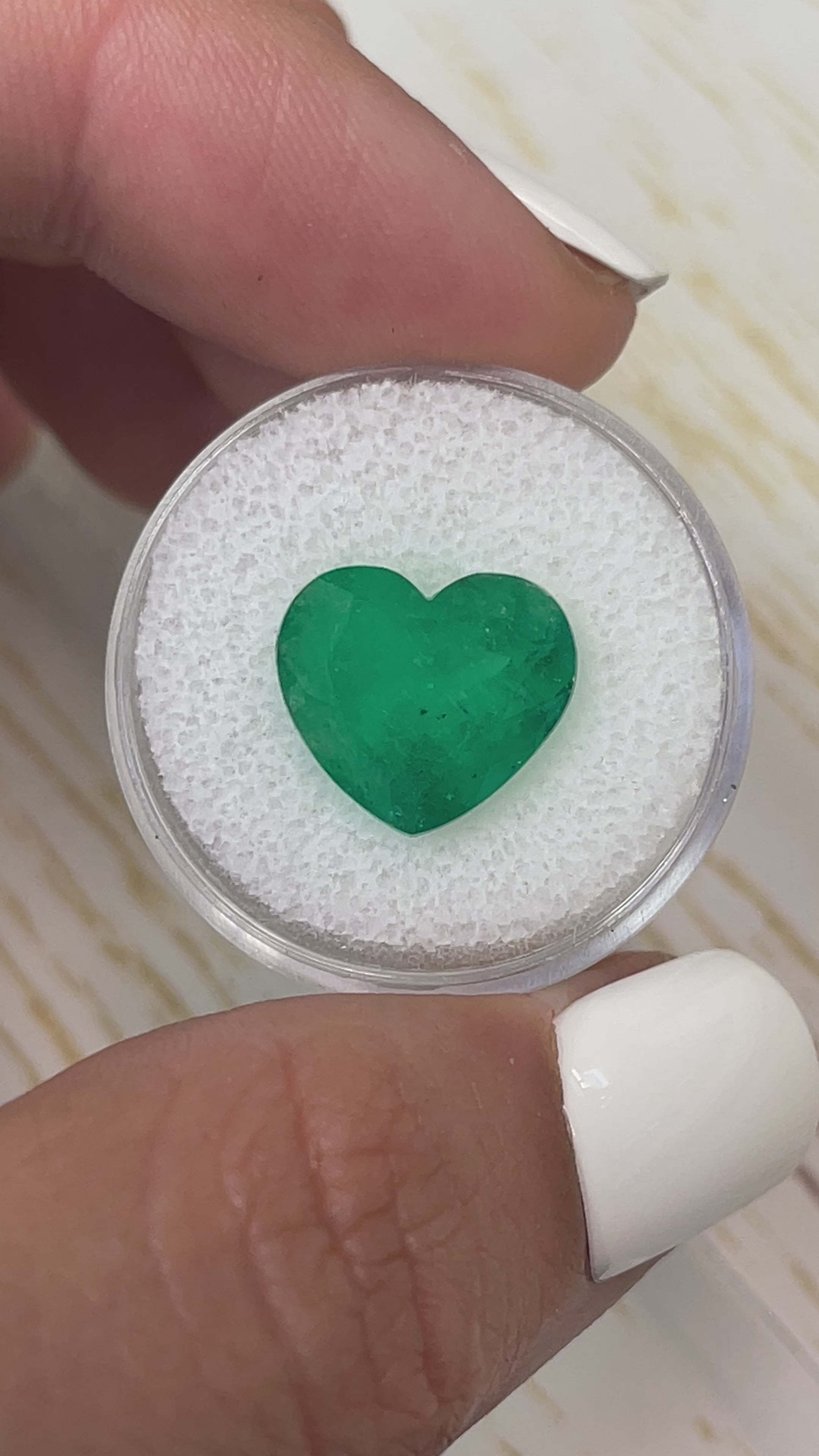 7.68 Carat 12x13.5 Forest Green Natural Loose Colombian Emerald-Heart Cut