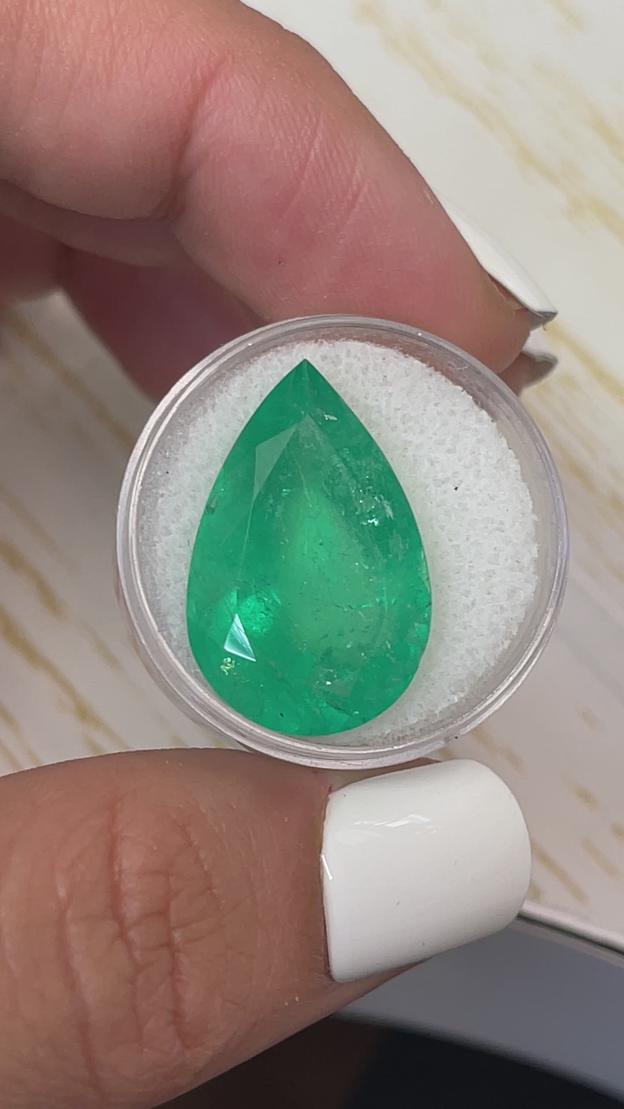 20.43 Carat 24x16 RARE HUGE Green Natural Loose Colombian Emerald-Pear Cut