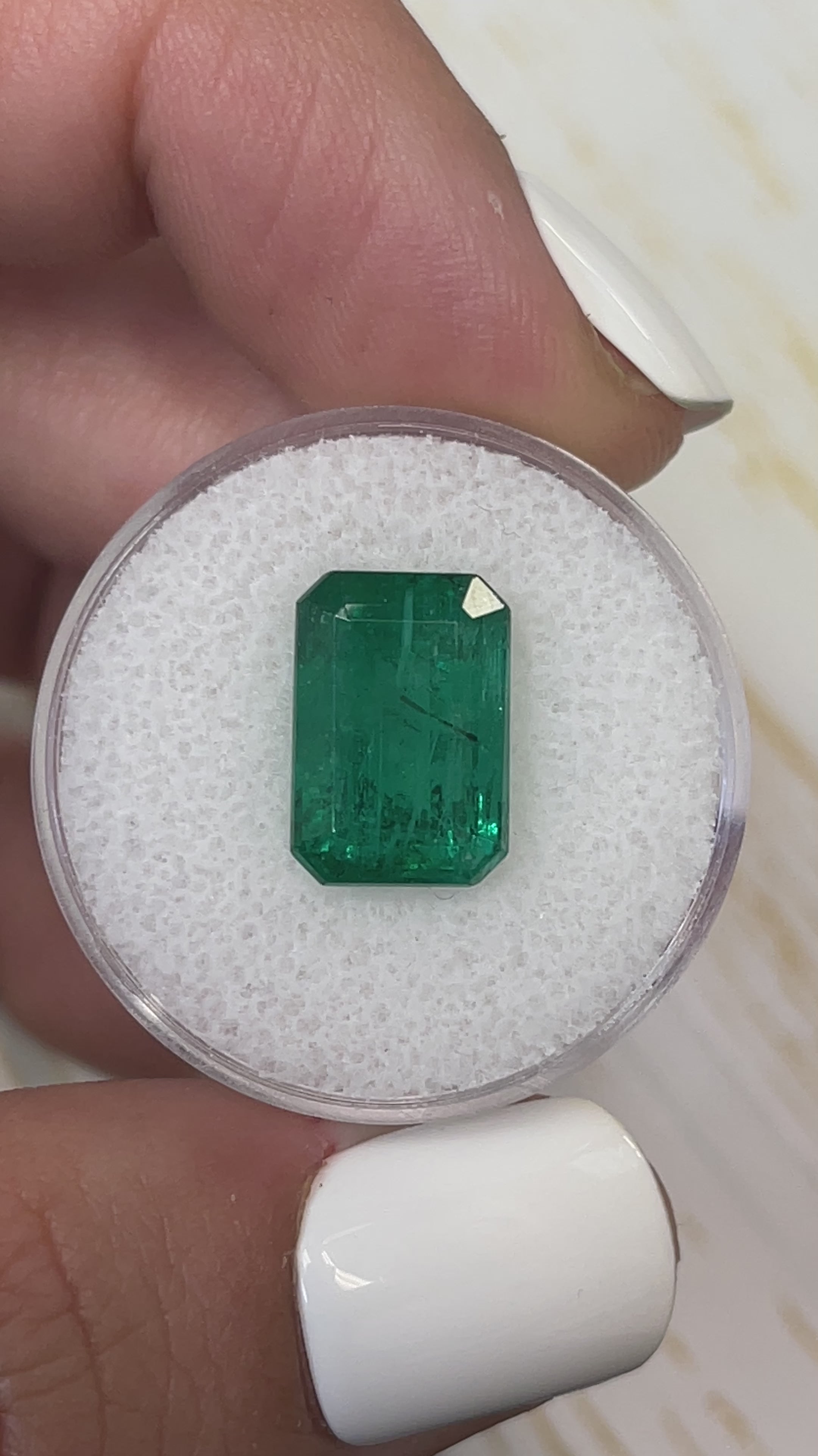 5.97 Carat 13x9 Vivid Green Natural Loose Zambian- Emerald Cut