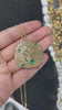 2.10tcw 14K Natural Ocean Emerald Sand Oval Cut Dollar Gold Pendant Necklace