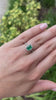 1.81tcw 14K Gold Lush Rich Green Emerald Cut Diamond Halo Shank Accent Engagement Ring