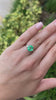 4.10tcw 14K Vivid Cushion Cut Emerald & Brilliant Round Diamond 3 Stone White Gold Engagement Ring