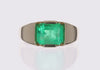3.52 Carat East to West Colombian Emerald Tension Set Mens Ring 14K