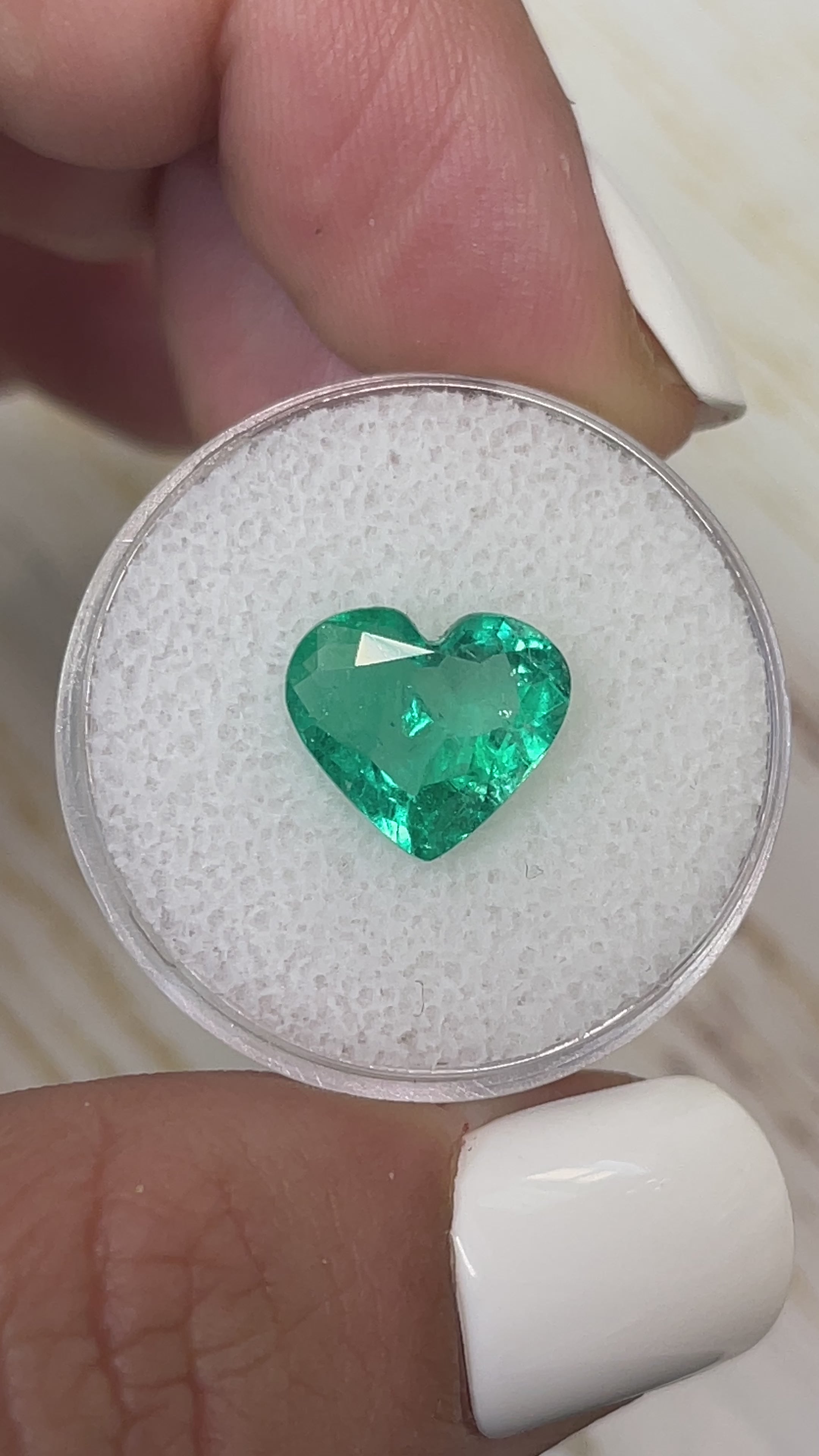 2.84 Carat 10x11 Bright Green Natural Loose Colombian Emerald-Heart Cut