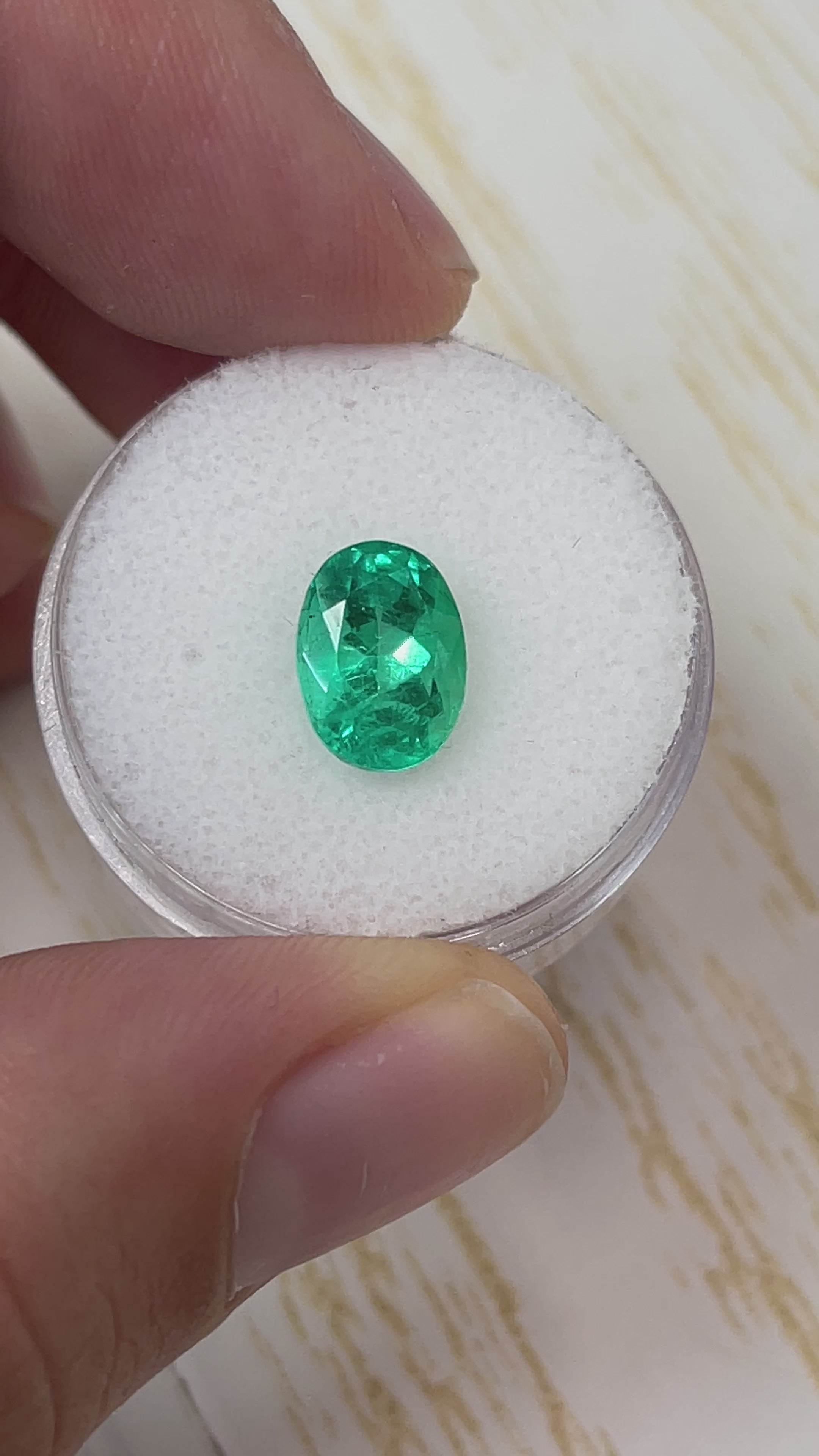 2.52 Carat 10x7 Intense Green Loose Colombian Emerald-Oval Cut