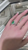 Elegant 14K White Gold Pear Cut Emerald Engagement Ring with Diamonds