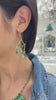 14K Gold and Silver Chandelier Dangle Earrings Featuring Natural Emerald Beads