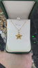 Textured Gold 0.19ct Emerald Star Pendant in 14K