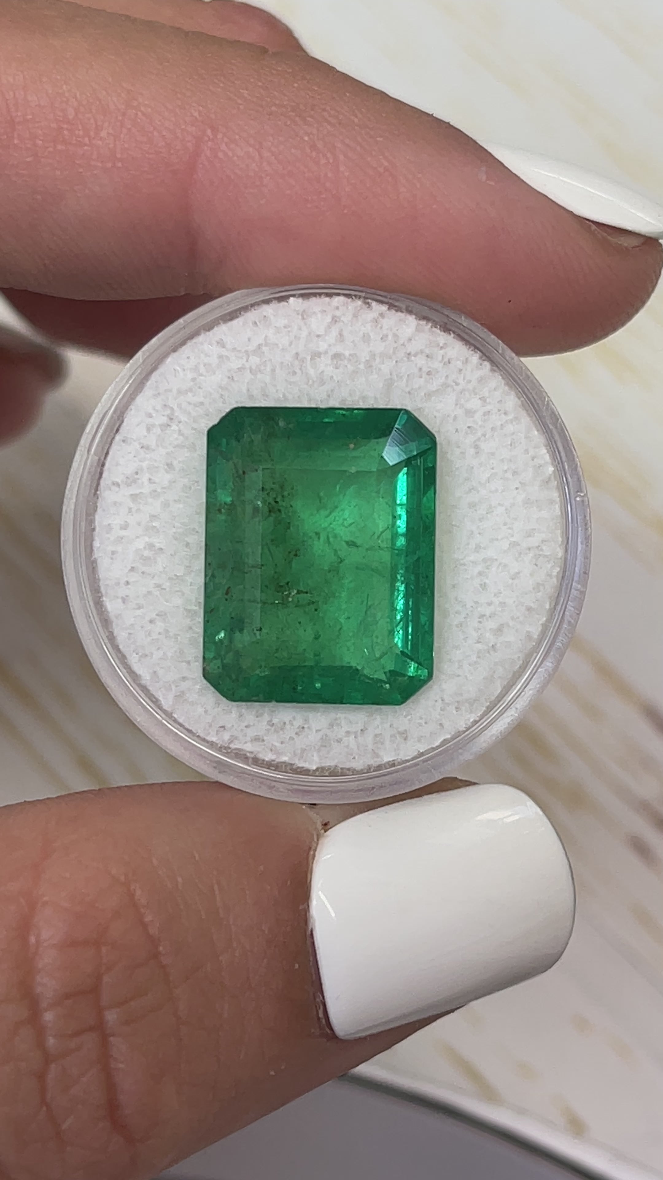 14.13 Carat 16.5x13 Medium Green Natural Loose Zambian- Emerald Cut