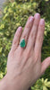 Rich Green Pear-Cut Emerald & Diamond Ring in 18K Gold, 10.30tcw Bezel Set