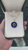 Elegant Lapis and Emerald Medallion Necklace Gift for Her