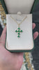 Medium Green Emerald Religious Cross Pendant in 14K Gold – Princess Cut Gemstone