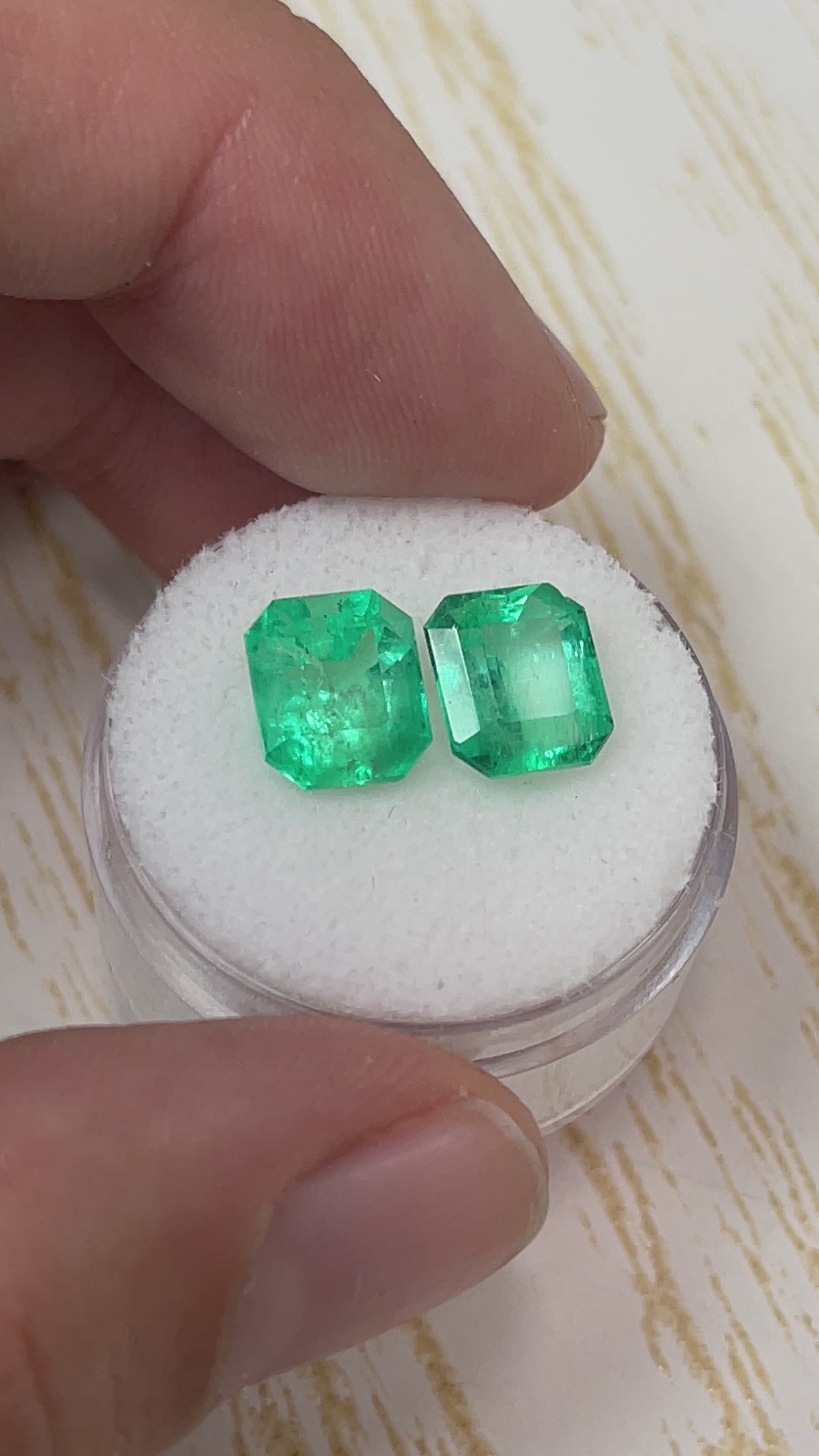 5.54tcw 9x8 Matching Loose Colombian Emeralds-Emerald Cut