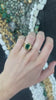 3.86ct 18K Gold Deep Lush Green Emerald Cut Solitaire Unisex Gypsy Styled Matte Finish Ring