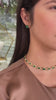 Opulent 22tcw Gold Choker Necklace featuring Rich Green Emerald & Diamond Embellishments