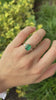 14K Gold Engagement Ring Featuring 3.30tcw Natural Emerald and Diamond Trio