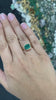 3.83ct 14K Gold Deep Ocean Green Cushion Cut Emerald Engagement Ring