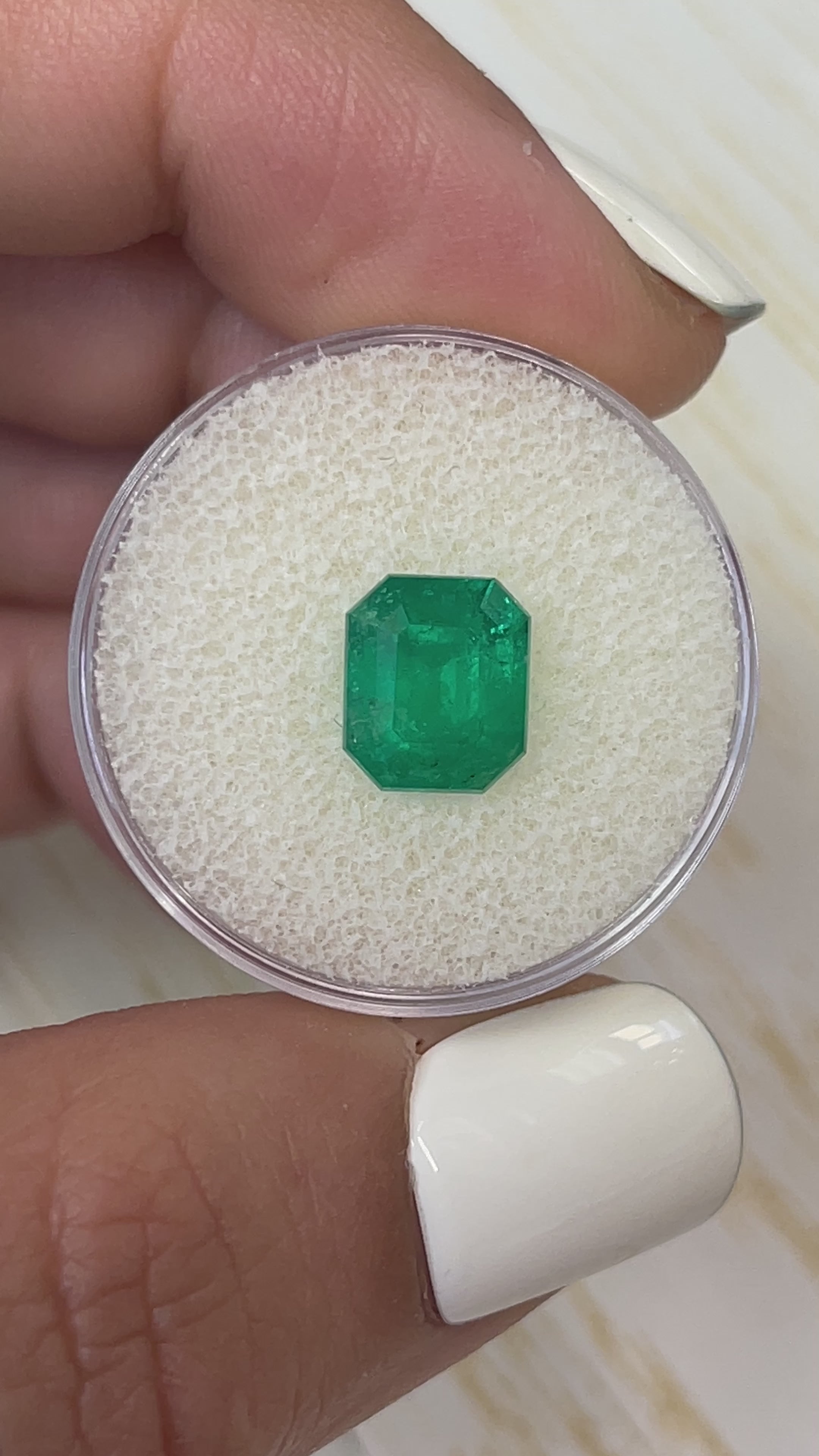 2.74 Carat 9x7.7 Deep Bluish Green Natural Loose Colombian Emerald- Emerald Cut