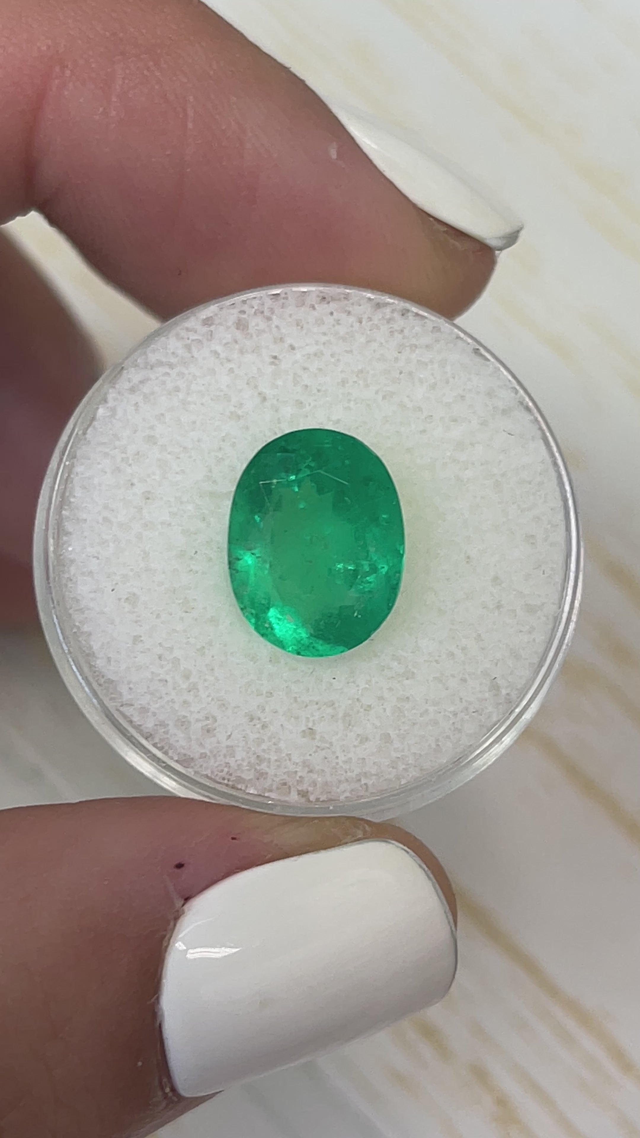 4.04 Carat 12x9 Yellowish Green Natural Loose Colombian Emerald-Oval Cut