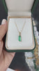 2.0ct 14K Gold Medium Green Prong Set Elongated Emerald Cut Solitaire Pendant Necklace