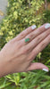 1.48tcw 14K Solid Natural Emerald-Oval Cut & Petite Diamond Accent Dual Ring