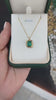 2.65cts 14K Deep Sea Green Unisex Emerald Double Bezel Set Gold Pendant